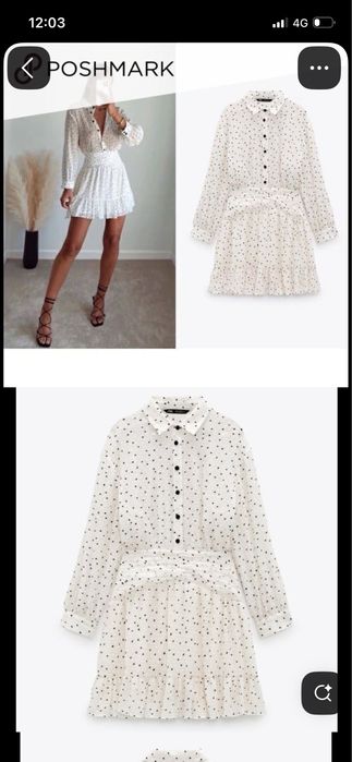 Дамска къса рокля Zara на точки
