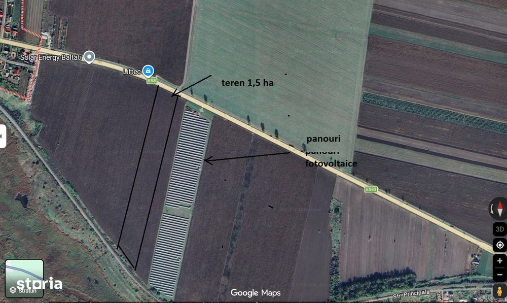 Teren 1,5 ha Sarca-Baltati deschidere DE,variante masina