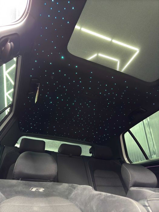Retapitare plafon Dacia textil/alcantara gri/negru/bej + stele