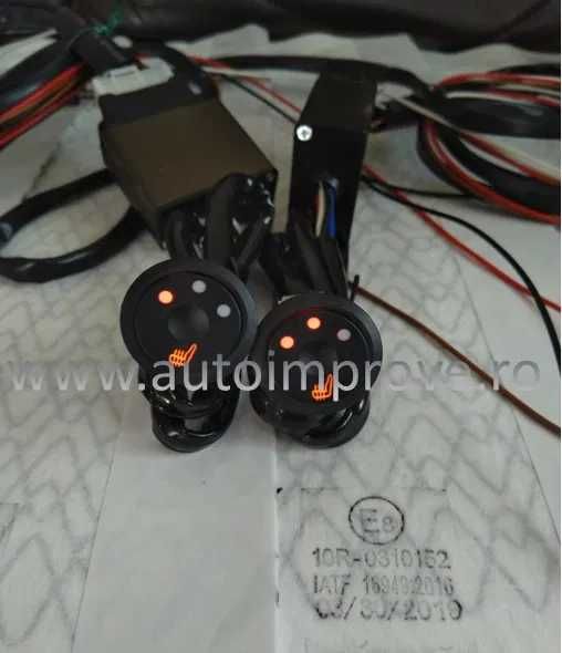 Kit Incalzire Scaune  Carbon - buton rotund 3 trepte PUSH