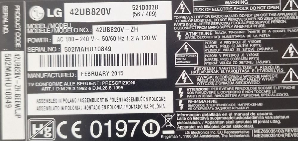 Televizor smart LG Ultra HD 42 inch