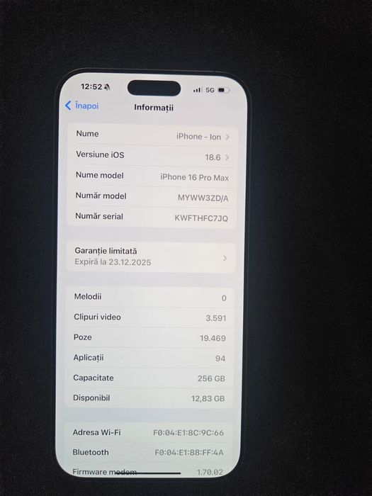 Iphone 16 pro max 256 white