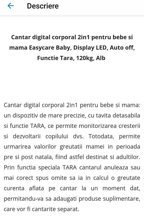 Cantar digital corporal 2in1 pentru bebe și mama