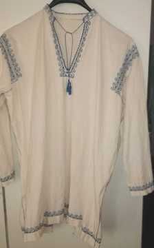 Camasa / ie populara integral lucrata manual, pe panza tesuta manual