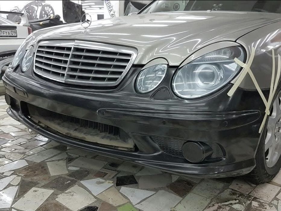 Mercedes W211 AMG 55 передний бампер дорест
