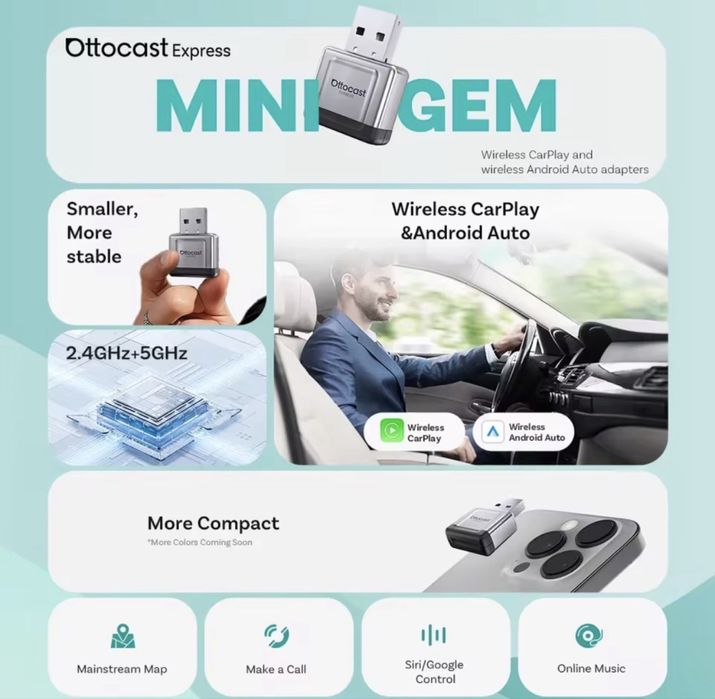 Adaptor Wireless Dongle CarPlay & Android Auto / Ottocast- Promotie ‼️