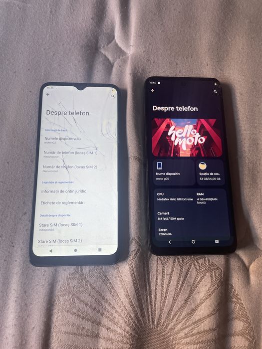 Moto e22 și moto g05