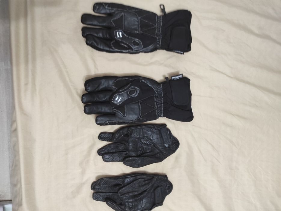 Mănuși moto din piele și kevlar