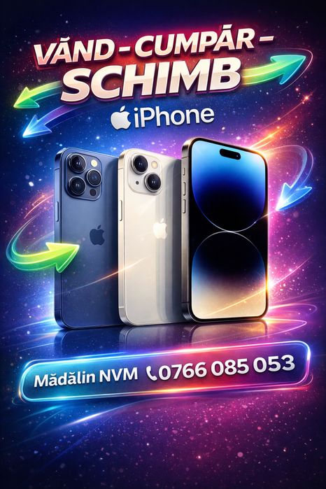 Vand iPhone 14 negru bateria 87%