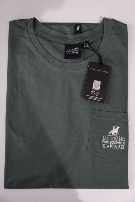 Tricou bărbați US. Grand Polo Equipment, verde, mărime XXL, nou cu etichetă