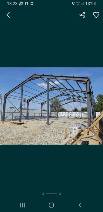 Vand hala pe structura metalica 12x25 invelita cu panouri sandwich .
N