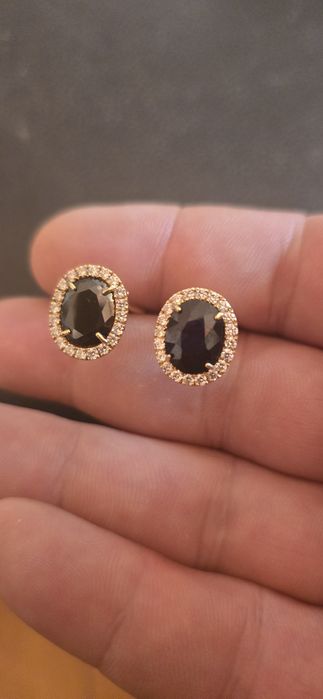 Cercei 18k safire si diamante naturale