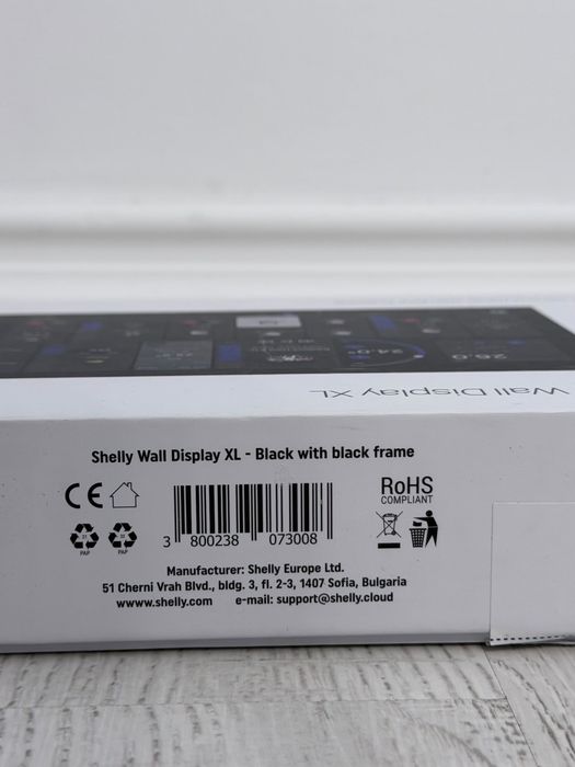 Shelly Wall Display XL Negru – panou tactil smart 10.1" cu releu 5A si Wi-Fi 6 - NOU