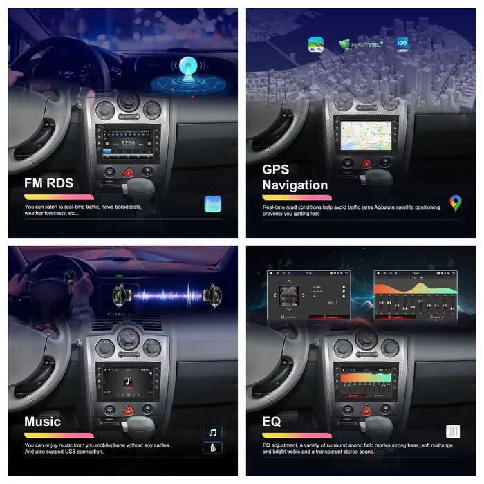 Мултимедия Двоен дин за Renault Megane 2 Навигация плеър Android