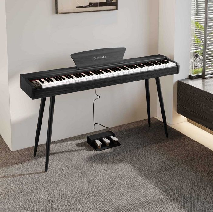 Цифровое пианино белое и черное, Молоточковая клавиатура, Bluetooth.