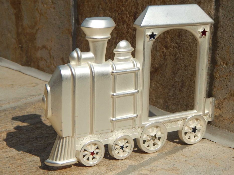 Rama pentru fotografii locomotiva tren cu aburi metalica uzata