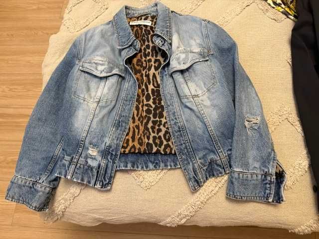 Geaca denim DG cu captuseala animalprint