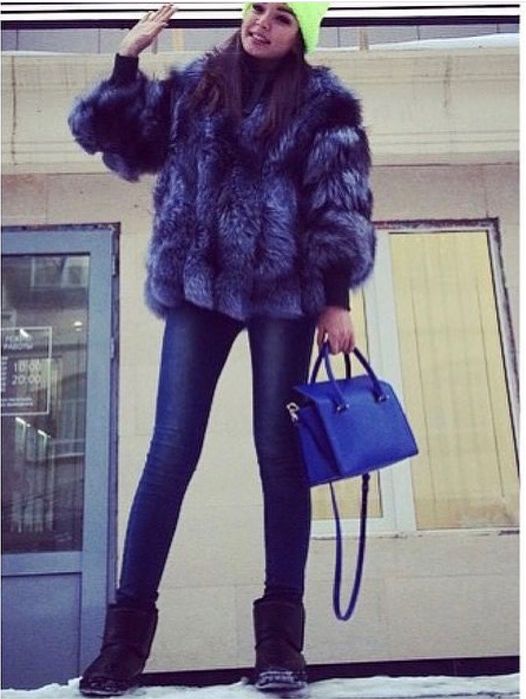 Чернобурка шуба модная