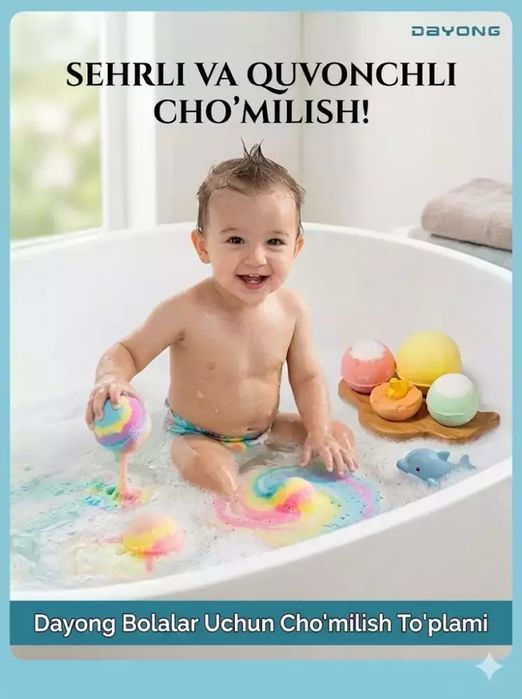 Bolalar uchun vanna bombalari kupikli ichidan uyinchoq chiqadi