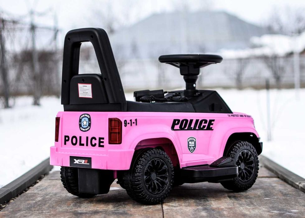 Masinuta 2 in 1 cu pedala elecrica Police QLS-993 30W 6V cu BT #Pink