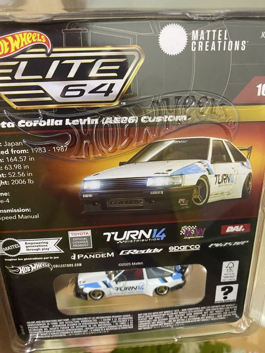 Hot Wheels Elite 64 Toyota Corolla Levin(AE86)Custom macheta auto 1:64