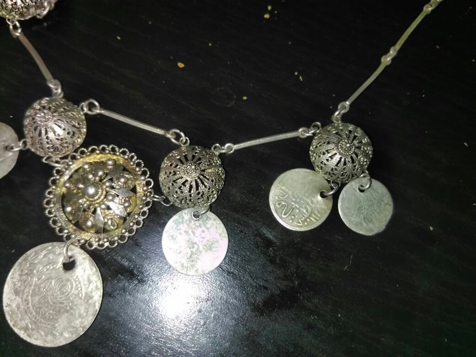 Продавам сребърен накит за врат филигран живачна позлата Уникат