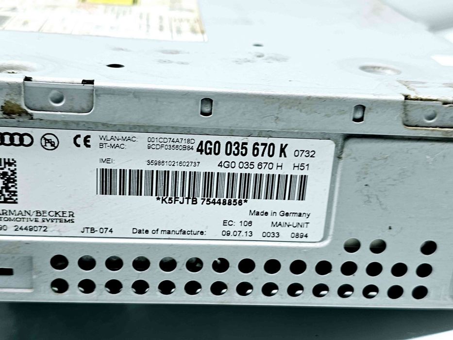 Unitate multimedia Audi A6 (4G2, C7) [Fabr 2012-2017] 4G0035670K