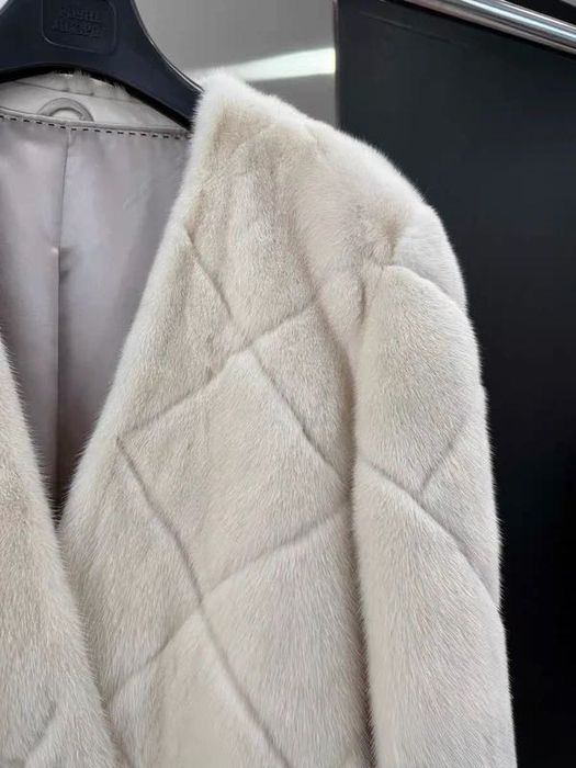 норковая шуба, белая