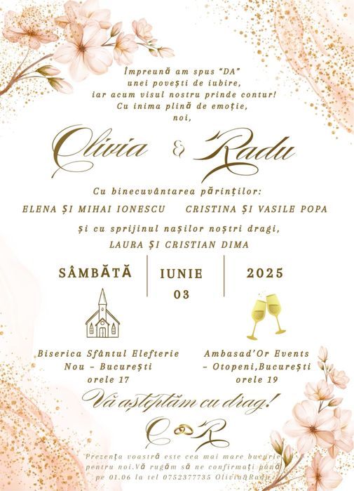 Invitatii personalizate pentru evenimente - plicuri, meniuri