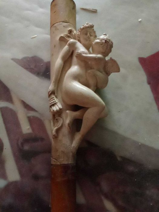 Антикварный мундштук. Морская пенка, янтарь. Конец XIX - нач. XX в