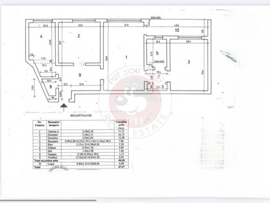 Camil Ressu | Apartament 3 camere | Semidec | 68mp | B11584