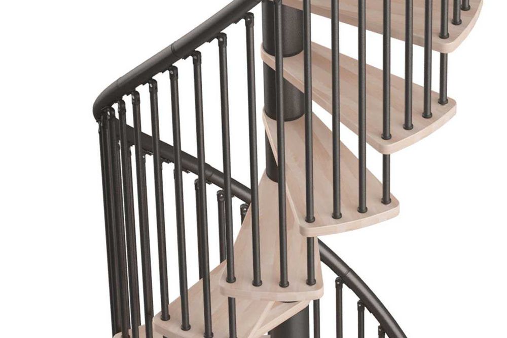 Scara spirala Kappa ,Sigma de interior cu elemente metalice si fag