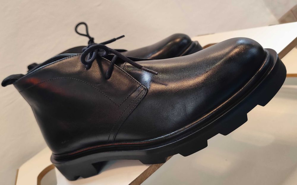 Ghete lace up 41 premium Massimo Dutti NOI piele naturala moale negru