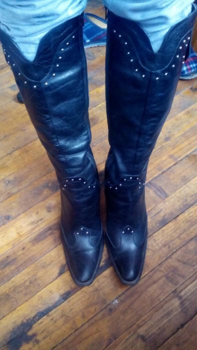 Зимни топли ботуши,естествена кожа с масивен токN39+ПОДАРЪК боти с ток