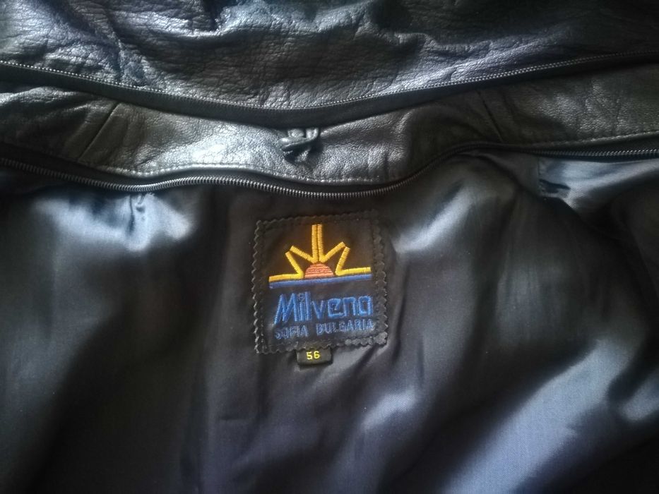 Мъжко яке,естествена кожа,топла подплата и яка,размер 56