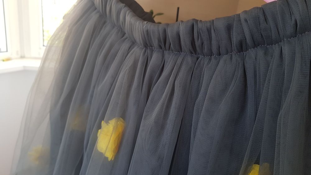 Fusta tulle 3 straturi gri cenusiu