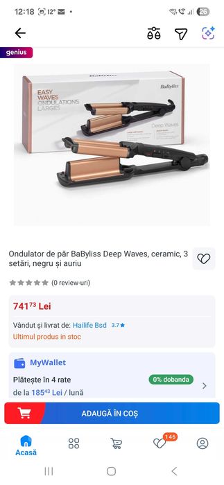 Ondulator de par valuri BABYLISS DEEP WAVED