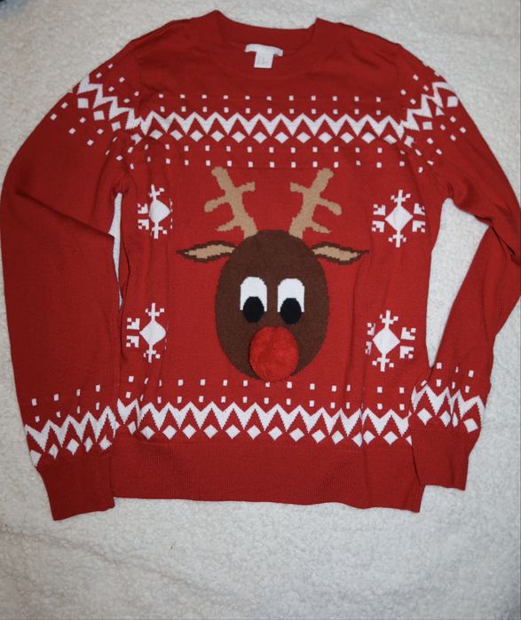 Дамски коледен пуловер H&M размер XS