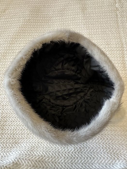 Шапка норковая серая