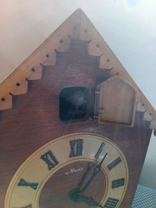 Ceas cu Cuc ,vechi rusesc, perioada comunista , ceas mecanic de perete