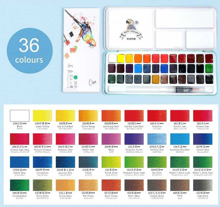 Краски художественные акварельные 36 цветов