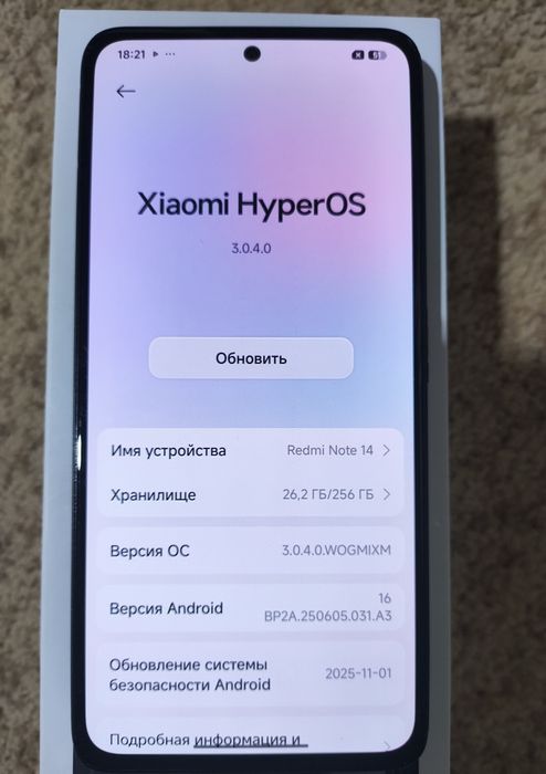 Redmi note 14 qora 8/256 karobka dokument