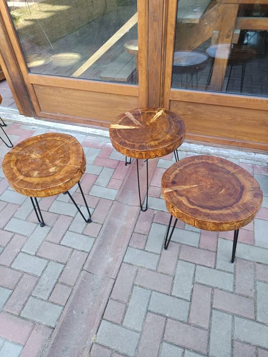 Masa cafea trunchi larice