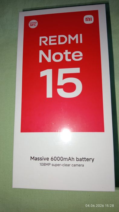 Redmi note 15.Чисто нов. Неразпечатан все още.