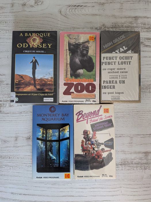 Lot 5 casete video VHS retro - Documentare Kodak, Cirque du Soleil