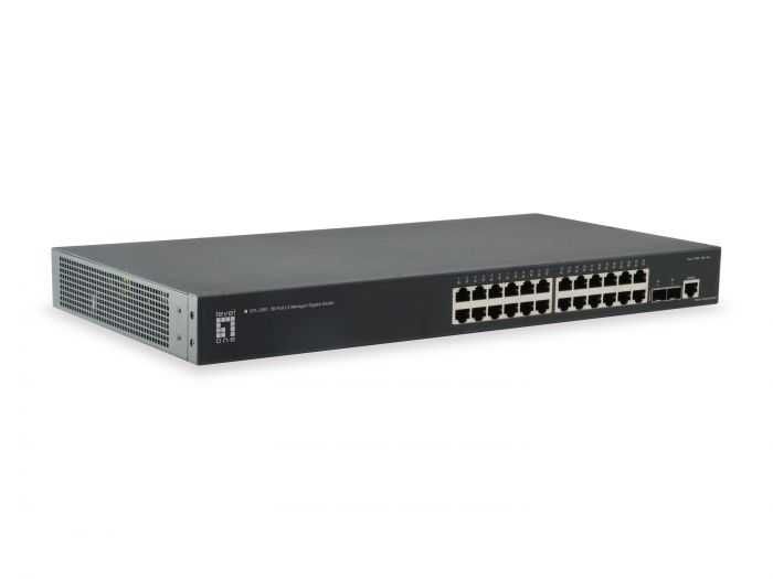 Levelone Switch GTL-2661 26-Port L2 Managed Gigabit Switch, 24 Gigabit RJ45 Ports, 2 x 10G SFP+ Uplinks