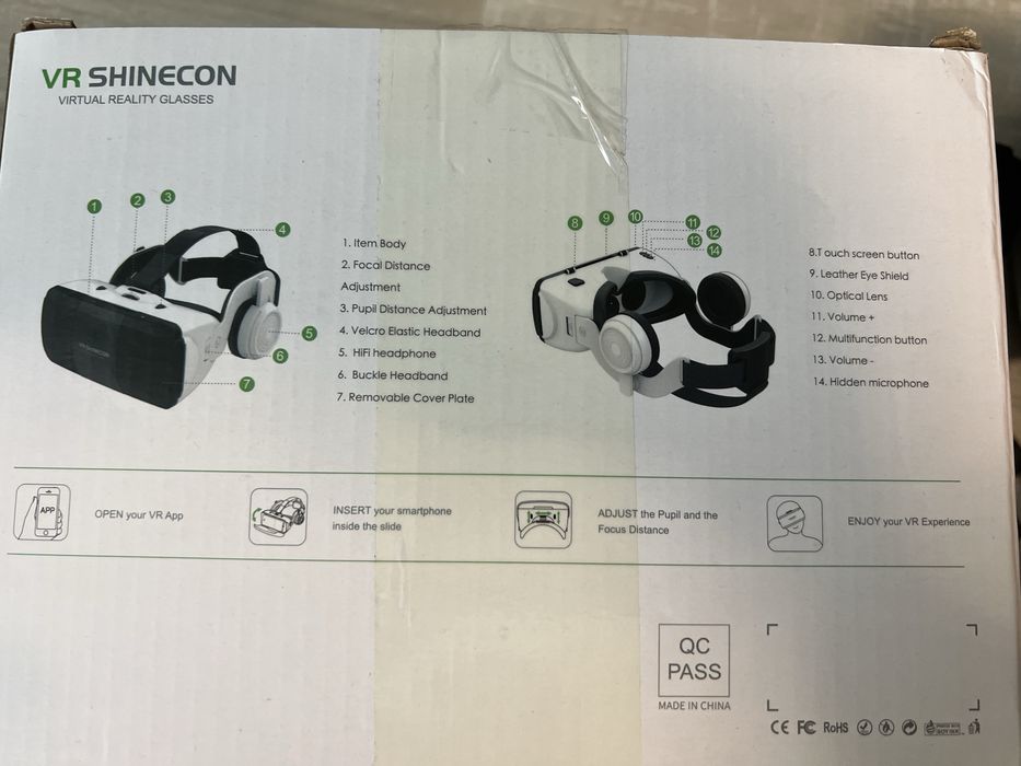 VR 3D очила със слушалки и контролер