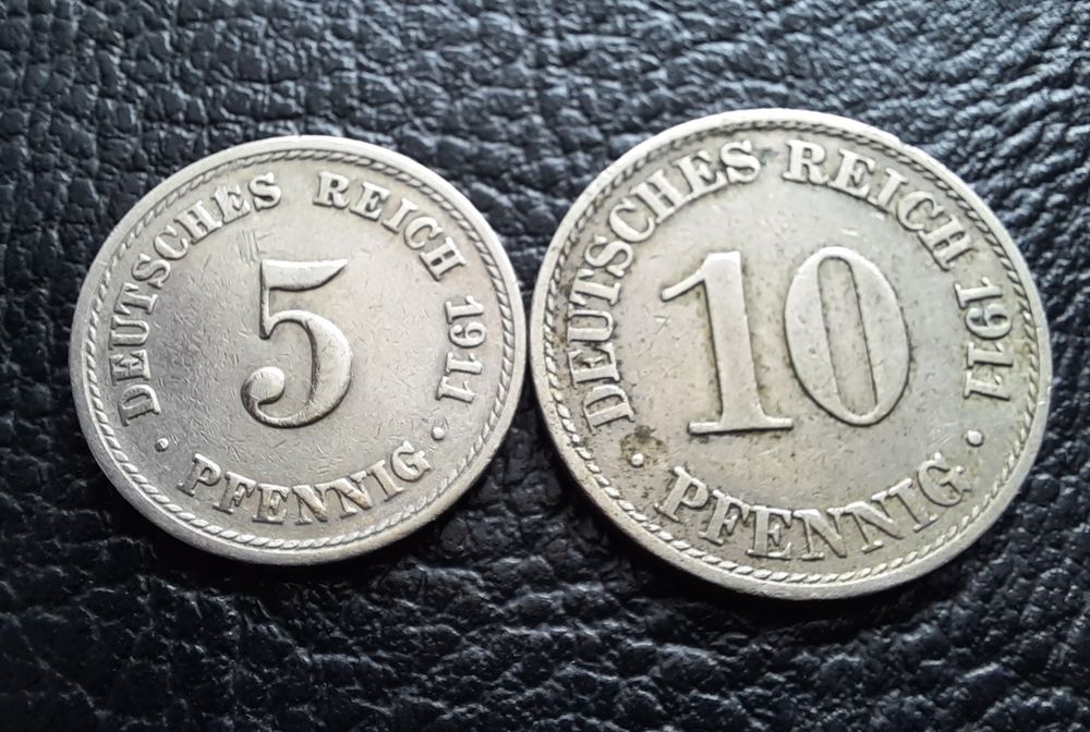 Стара монета/и 5 и 10 пфенига 1911 г. букви А - Германия- перфектни !