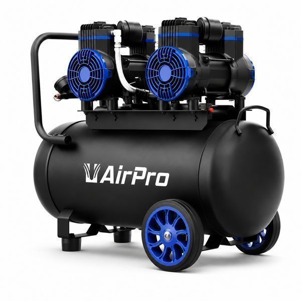 Безшумен компресор, намален шум, без масло, 2х1.8cp 40 л airpro