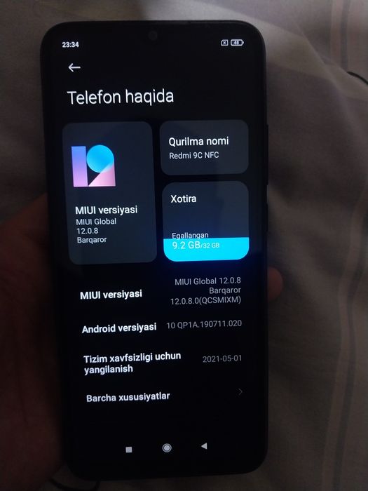 Redmi 9C NFC sotiladi xolati zo'r